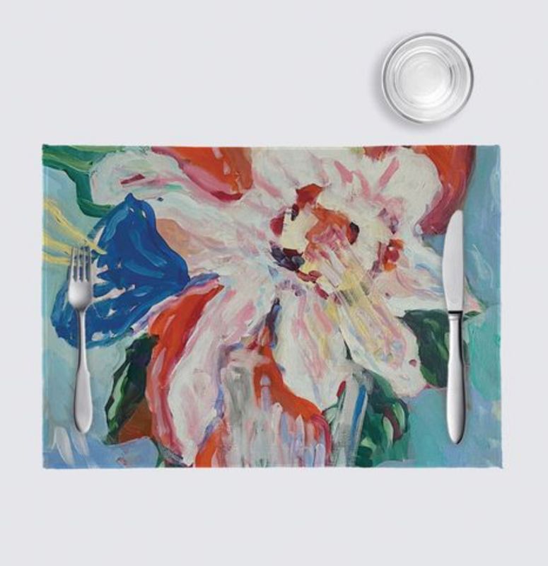 White Flower in Glass Vase Celeste Placemats (pack of 4)