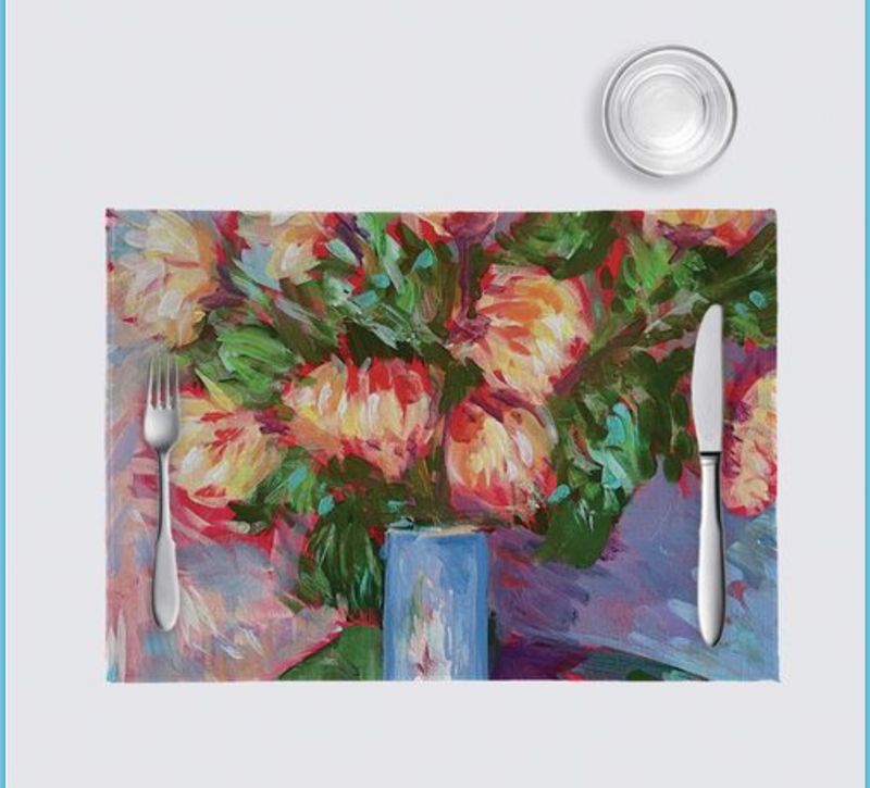 Yellow Flowers in Blue Vase Celeste Placemats (pack of 4)
