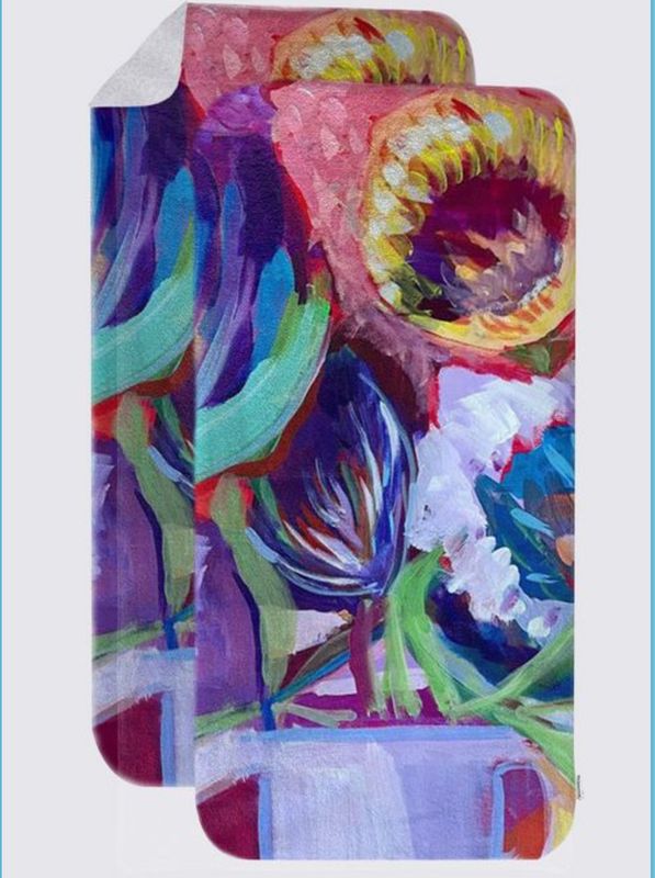 Abstract Floral Hand Towels (Pack of 2(