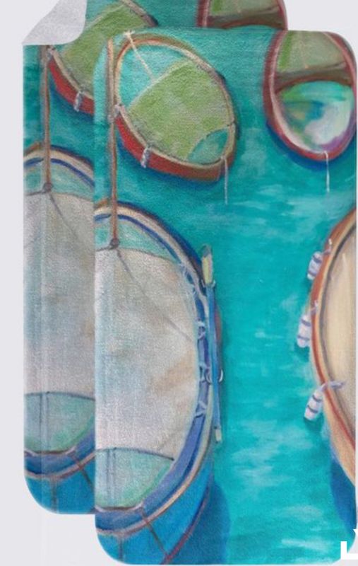 Boats in France Hannah Hand Towels (Pack of 2)