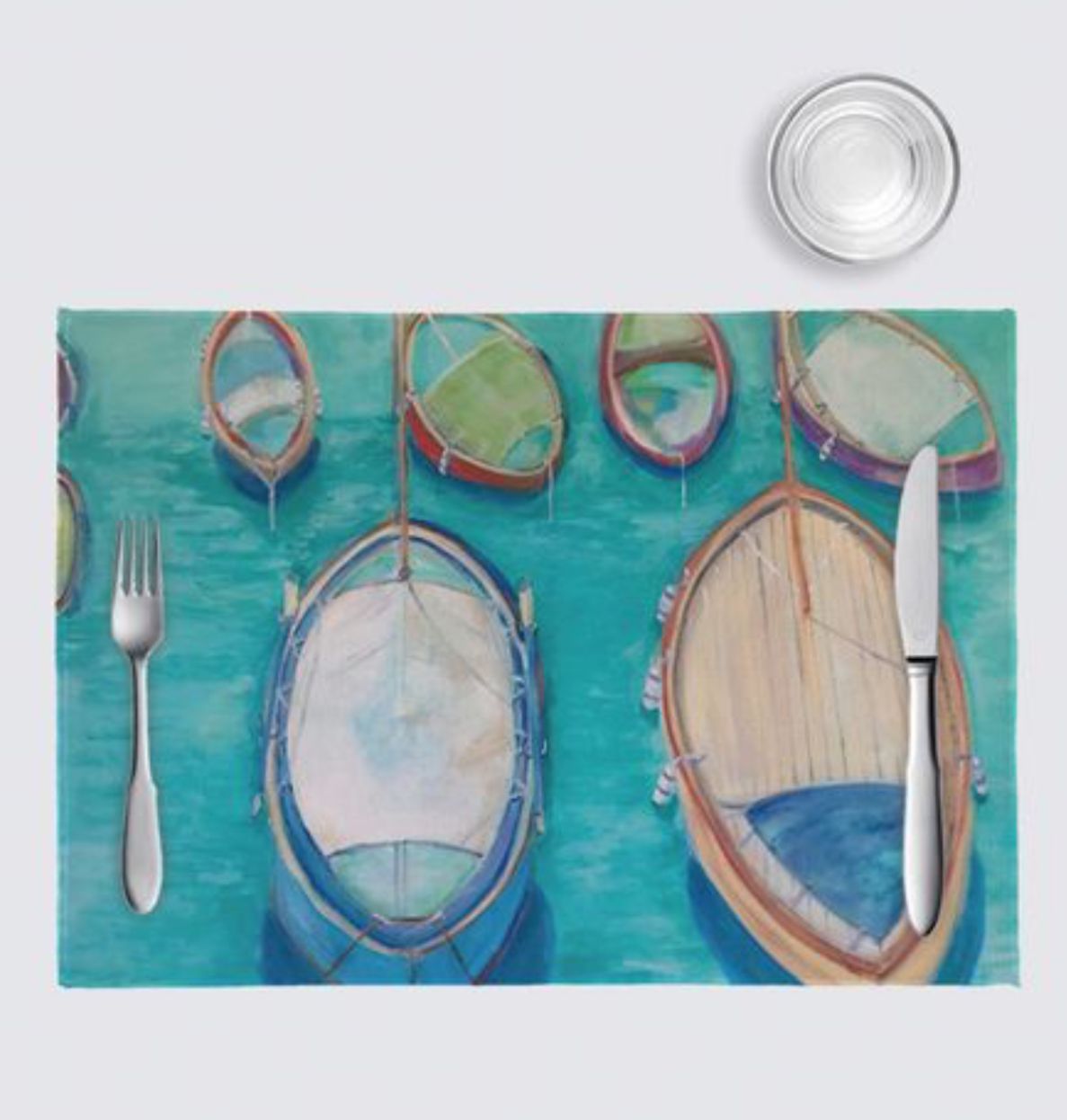 Boats in France Celeste Placemats (pack of 4) Boats in France Celeste Placemats (pack of 4)