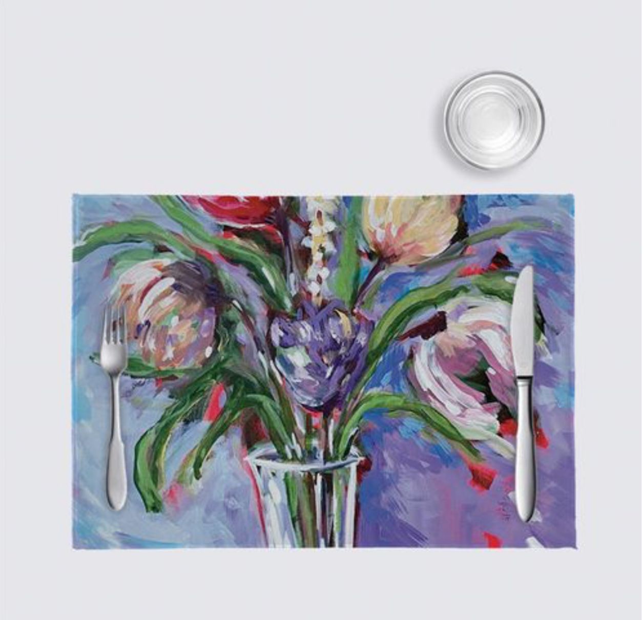 Glass Vase on Blue Background Placemats (pack of 4) Glass Vase on Blue Background Placemats (pack of 4)