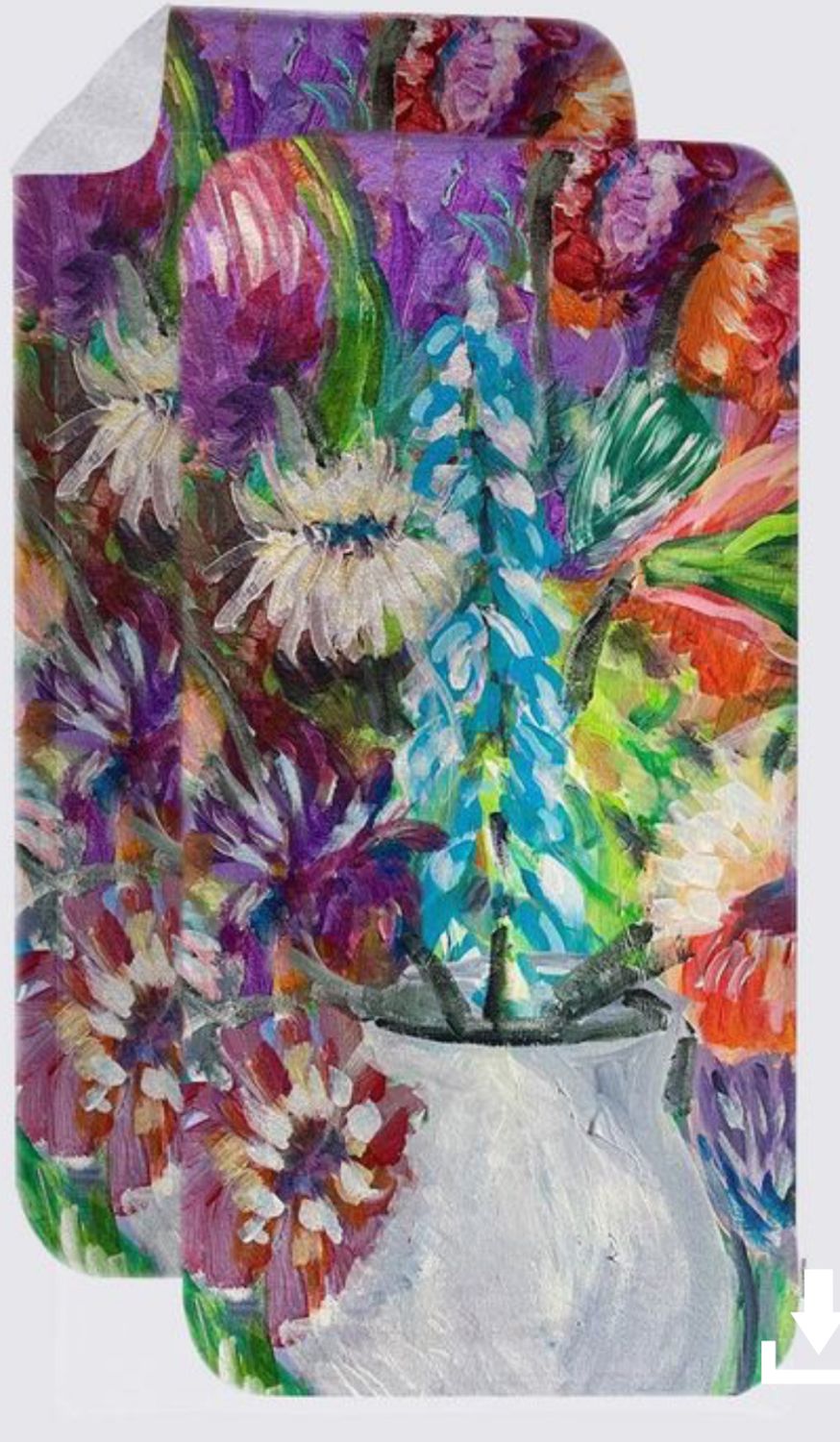 White Pitcher with Flowers Hannah Hand Towels White Pitcher with Flowers Hannah Hand Towels