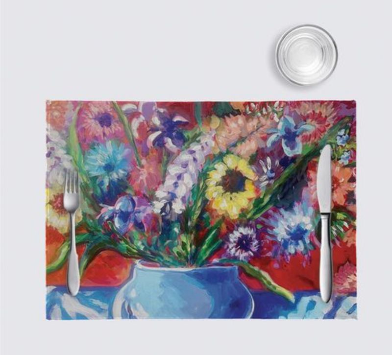 Blue Jug with Flowers Celeste Placemats (pack of 4)