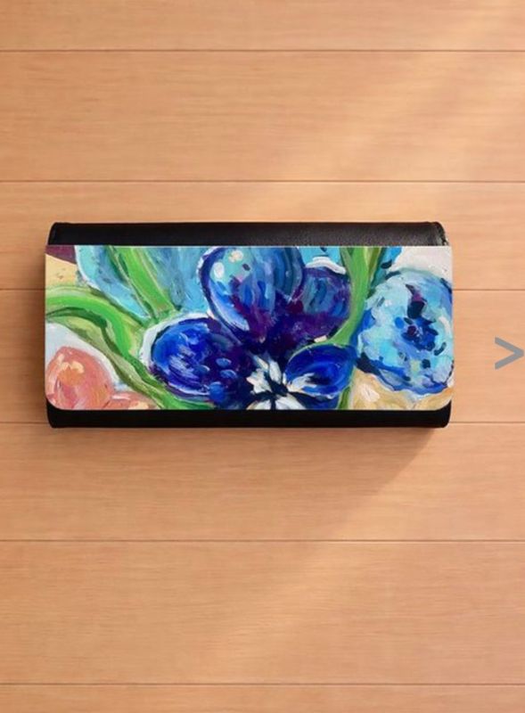 Blue Pansy Iris Structured Small Bag