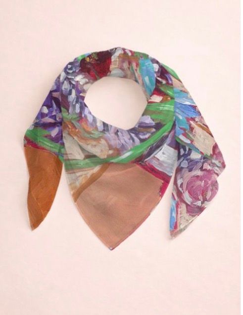 Orange and Yellow Floral Isabelle Chiffon Square