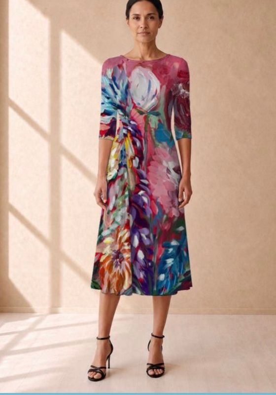 Fresh Flowers Estelle Twist-Drape Midi Dress