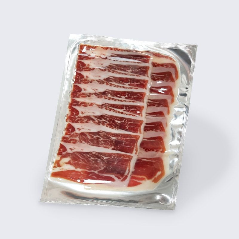 Paleta Ibérico 100 % Bellota 5,0 -5,5 kg loncheada y envasada en 100  gr.