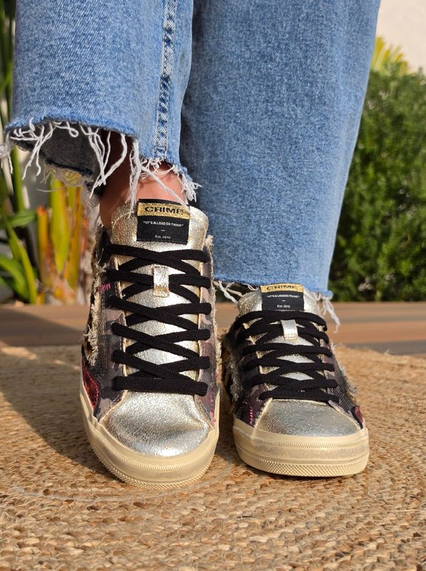 Basket femme cuir léopard rose CRIME LONDON SK8 Deluxe