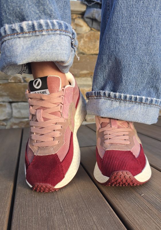 Basket Femme Velours CÎtelé Rose Bordeaux Carter Runner NO NAME