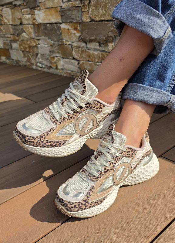 Basket femme léopard beige NO NAME Carter 2.0 Tech