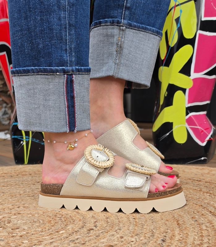 NO NAME - Sandy Mules - Dorée Glitter