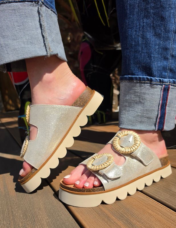 NO NAME - Sandy Mules - Dorée Glitter