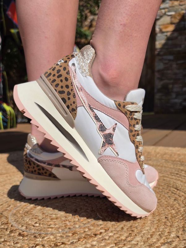 W6YZ - Baskets Yak Rose Léopard