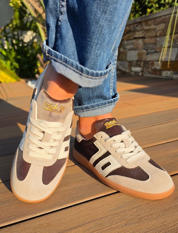 Basket femme Back 70 Cloud taupe velours