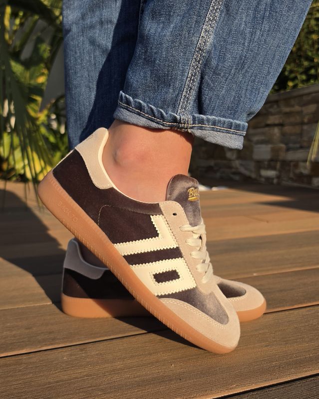 Basket femme Back 70 Cloud taupe velours