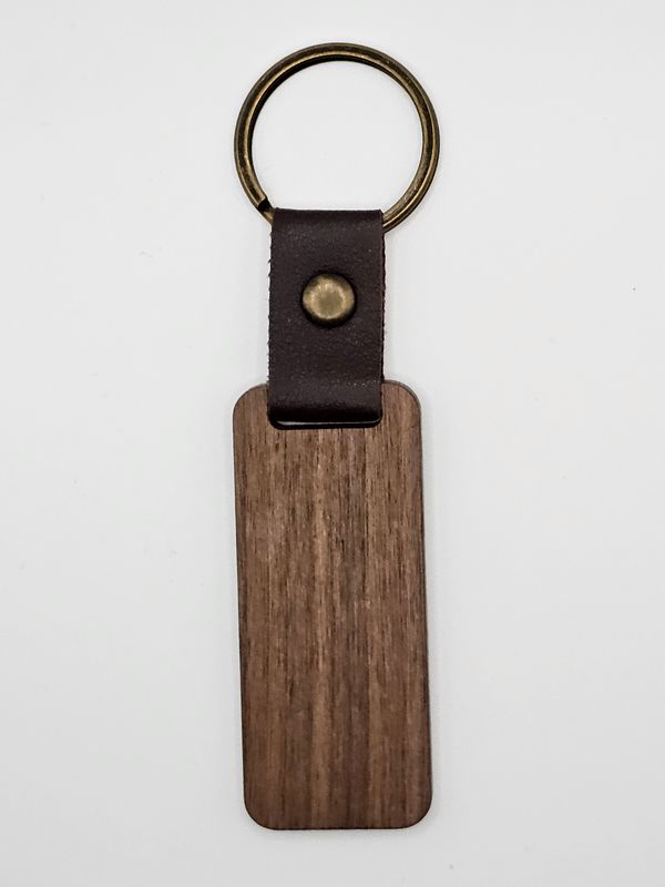 Schlüsselanhänger Holz mit Lederband mit Wunschgravur