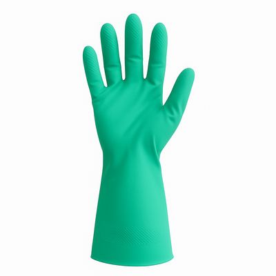 Grüne Nitril-Arbeitshandschuhe.  Größe 10 (XL)