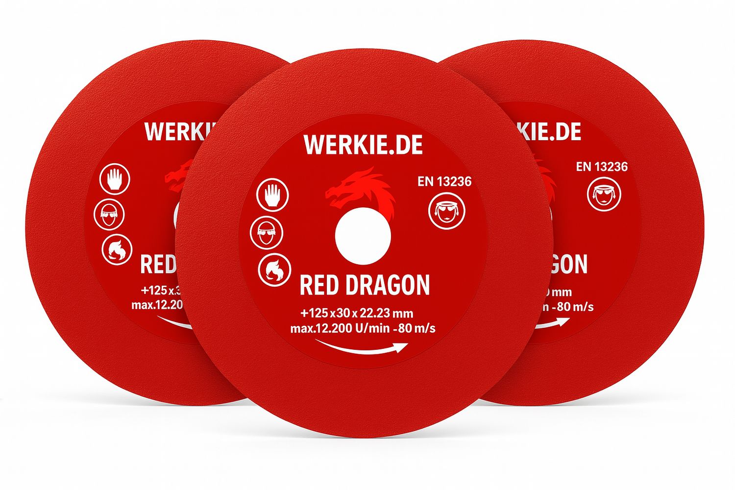 Red Dragon 125 mm Diamanttrennscheibe –  3er‑Pack – 10 % sparen