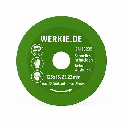 &quot;GREEN FINE&quot; Ultradünne 1 mm Diamanttrennscheibe 125 mm