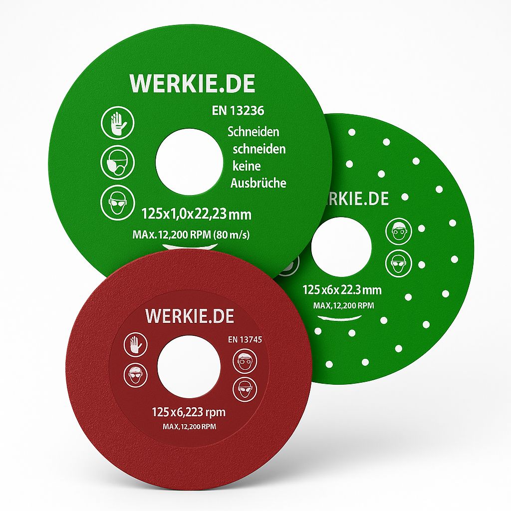 Diamanttrennscheiben‑Testpaket 125 mm – Green Fine, GreenMax Grinder &amp; Red Dragon