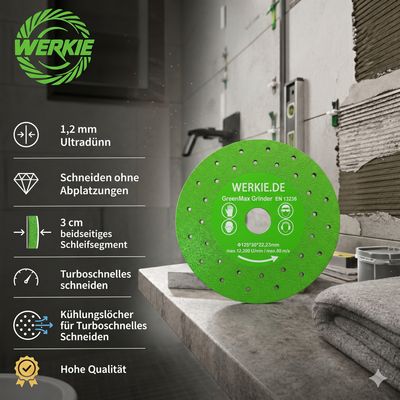 GreenMax Grinder 125 mm Diamanttrennscheibe 1,2mm