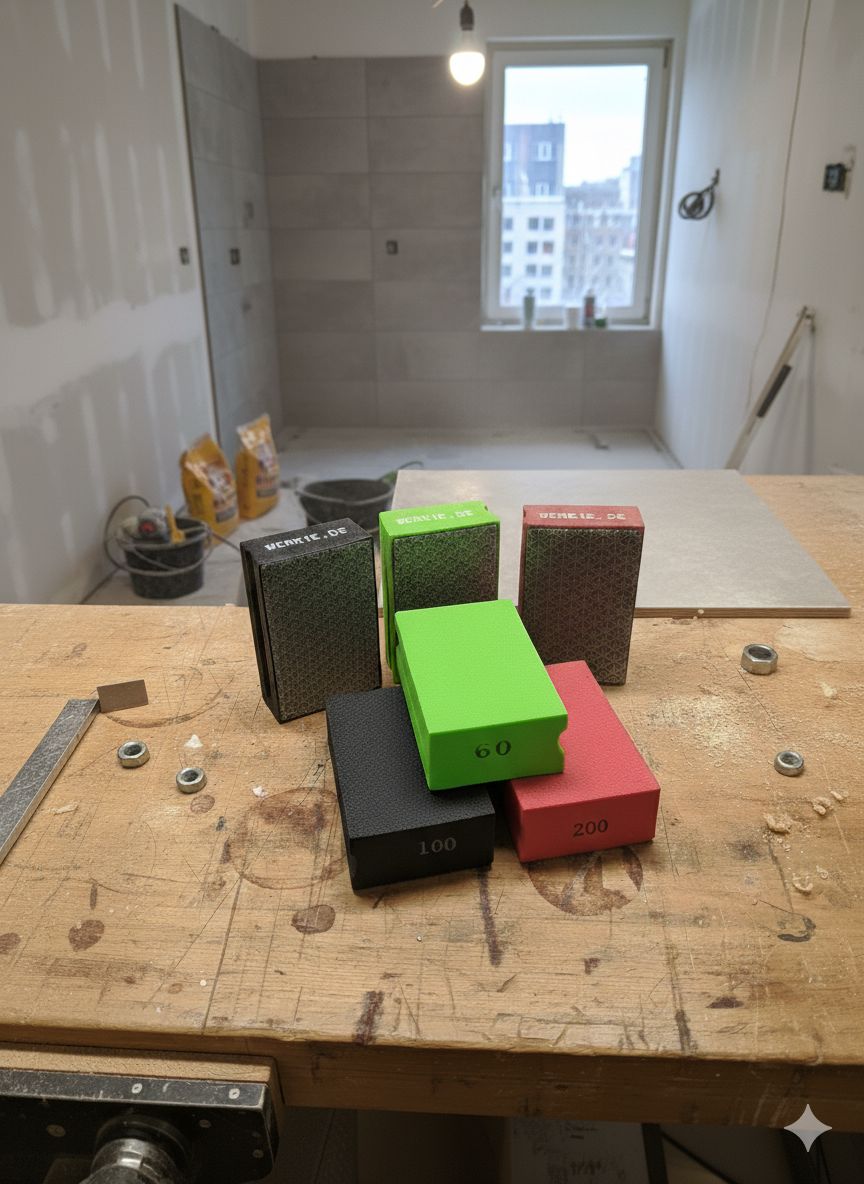 Diamant Handschleifpad Set 60/100/200 – Fliesenkanten glätten