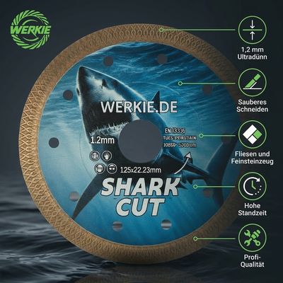 Shark Cut Pro 125 mm Diamanttrennscheibe 1,2 mm) Shark Cut Pro 125 mm Diamanttrennscheibe 1,2 mm)