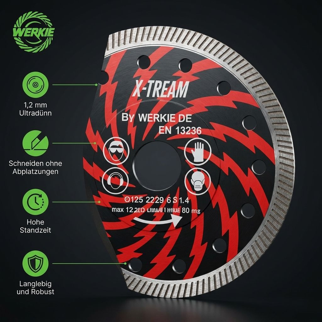X-Tream Diamantscheibe 115 mm – Turbo Power für Feinsteinzeug X-Tream Diamantscheibe 115 mm – Turbo Power für Feinsteinzeug