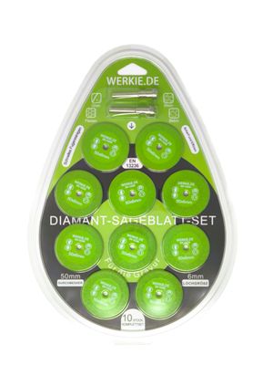 Diamantsägeblatt-Set JADE 50 mm – 10 Stück mit Aufnahme