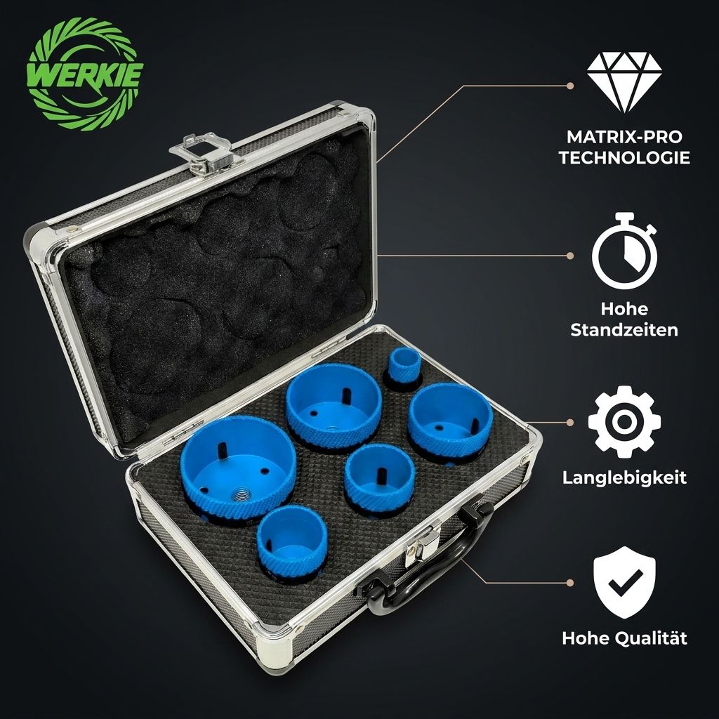 Werkie Matrix-Pro 6 Teiliges Diamant‑Bohrkronen‑Set