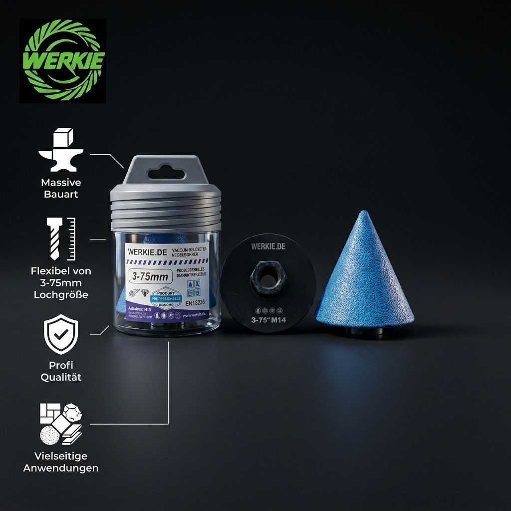 WERKIE Profi Diamant-Kegelsenker 3-75mm | M14