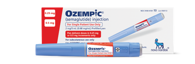 Ozempic® 0.25-mg or 0.5-mg dose (2 mg/3 mL subcutaneous pen injector)