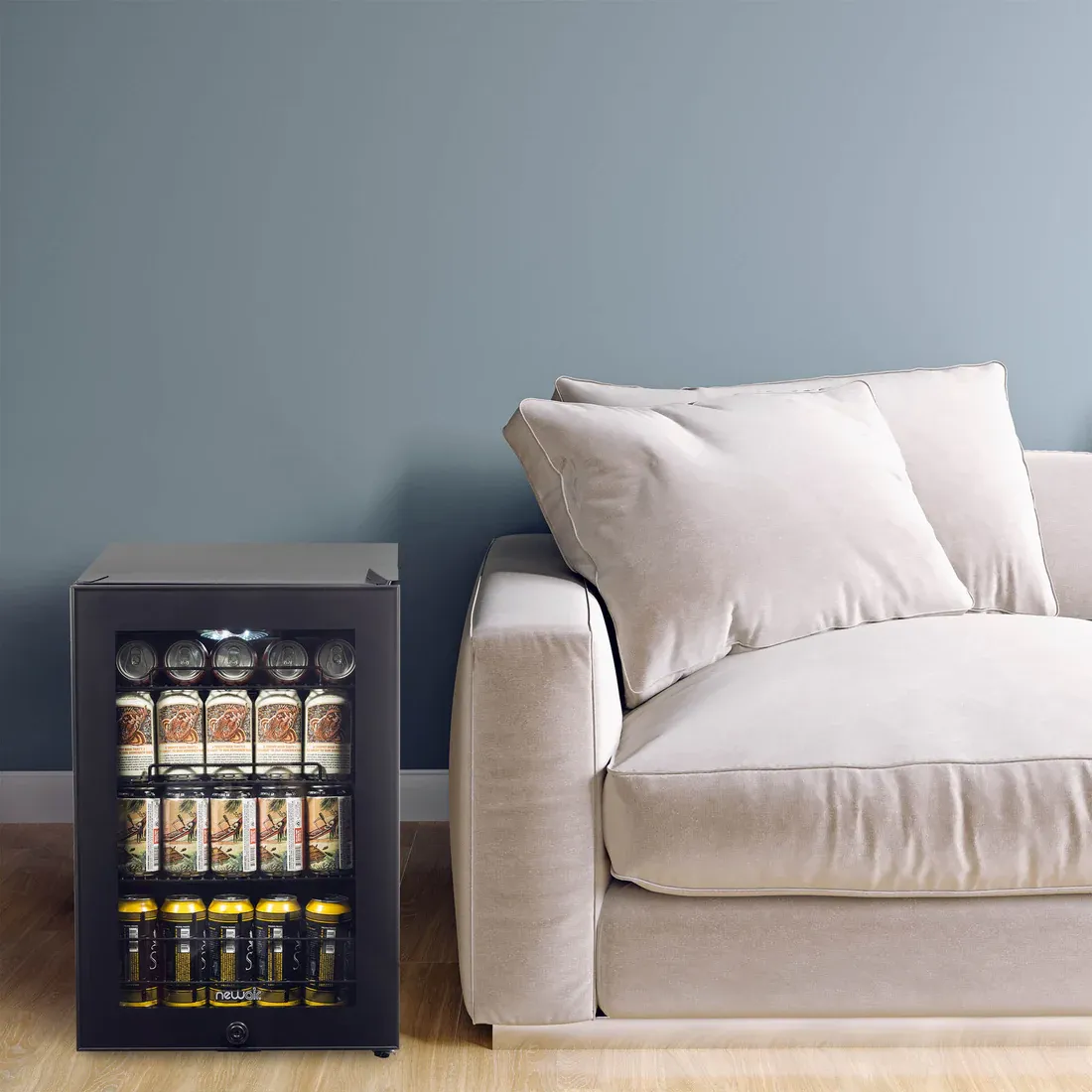 NEWAIR® 90-CAN FREESTANDING BLACK BEVERAGE FRIDGE - 17&quot;