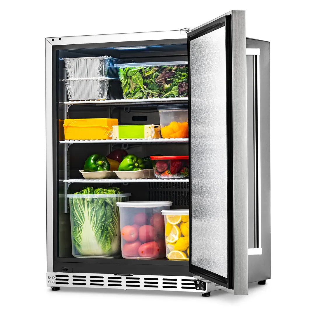 NEWAIR® 24&quot; 5.3 CU. FT. COMMERCIAL BUILT-IN STAINLESS STEEL BEVERAGE FRIDGE - 23.6&quot;