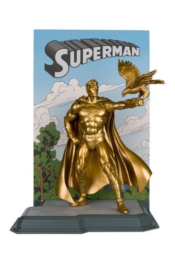 Figura DC Multiverse Superman (Estatua Tributo Centennial Park) Etiqueta Dorada 18 cm