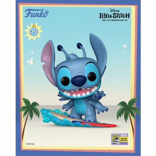 (RESERVA) Figura Funko POP! de Lilo y Stitch - Stitch en tabla de surf n.° 1594 (Exclusiva de SDCC 2025)