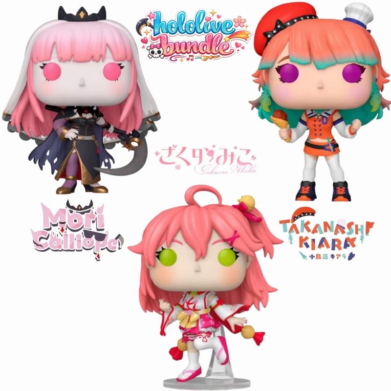 ​Funko POP! Animation Hololive Sakura Miko 2294 Takanashi Kiara 2293 Mori Calliope 2292 Bundle (Reserva)