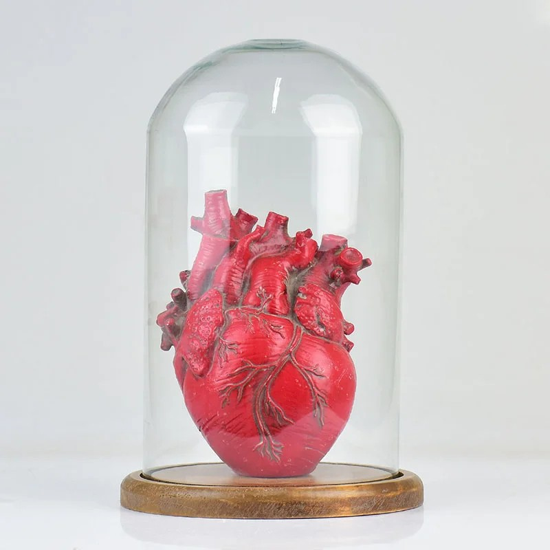 Enfeite Vitrine com Coração em Resina