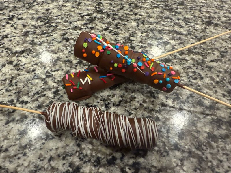 Chocolate Dipped Marshmallow stix