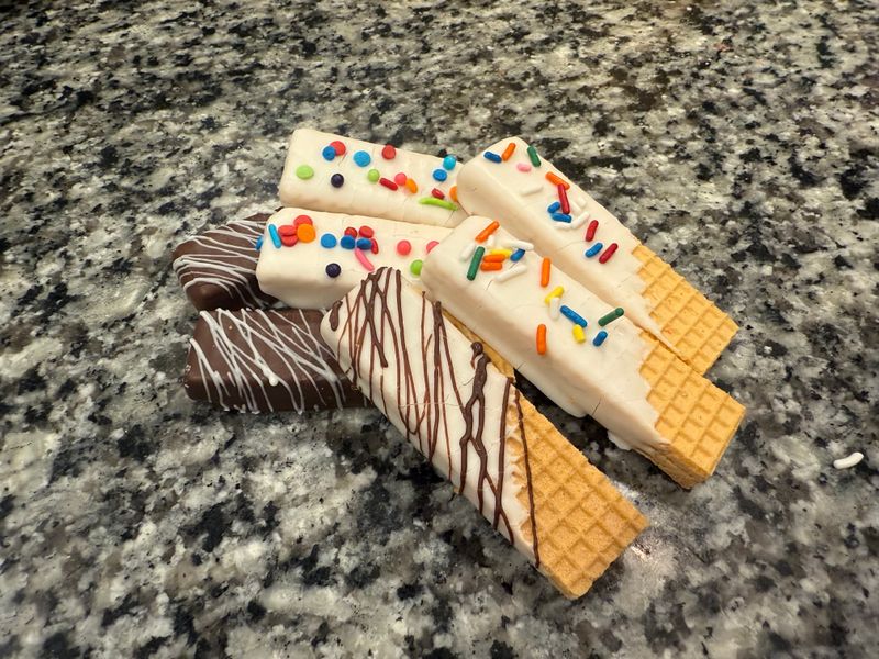 Chocolate Dipped Sugar Wafer Cookies (4)