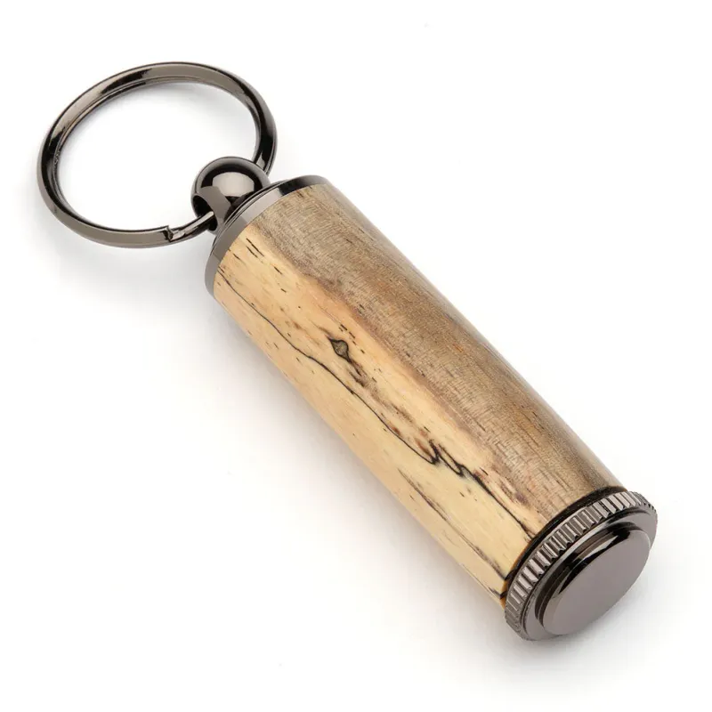 Deluxe Pill Holder Keychain - Gun Metal