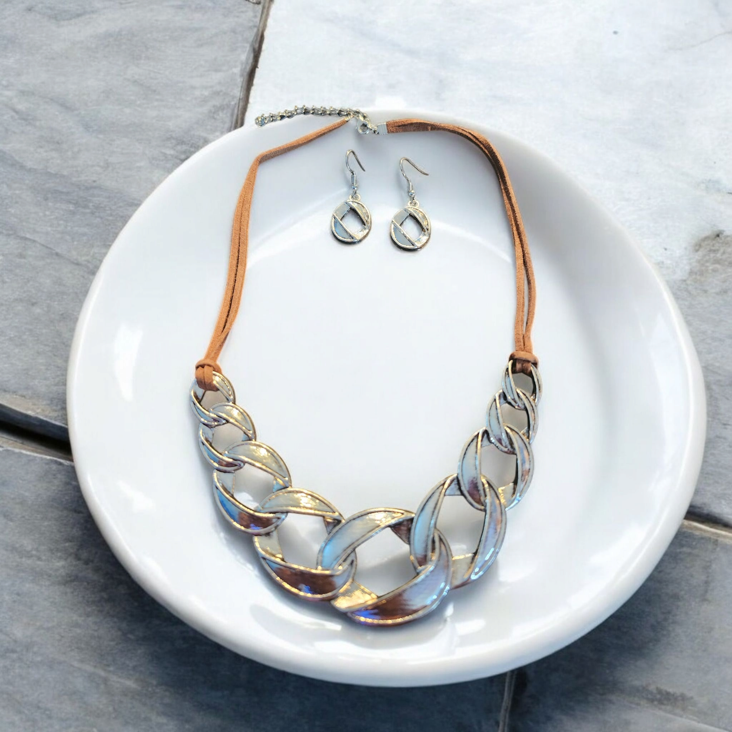 Silver Knot Chain Set
