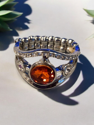 Silver Tan stone Diamond Ring