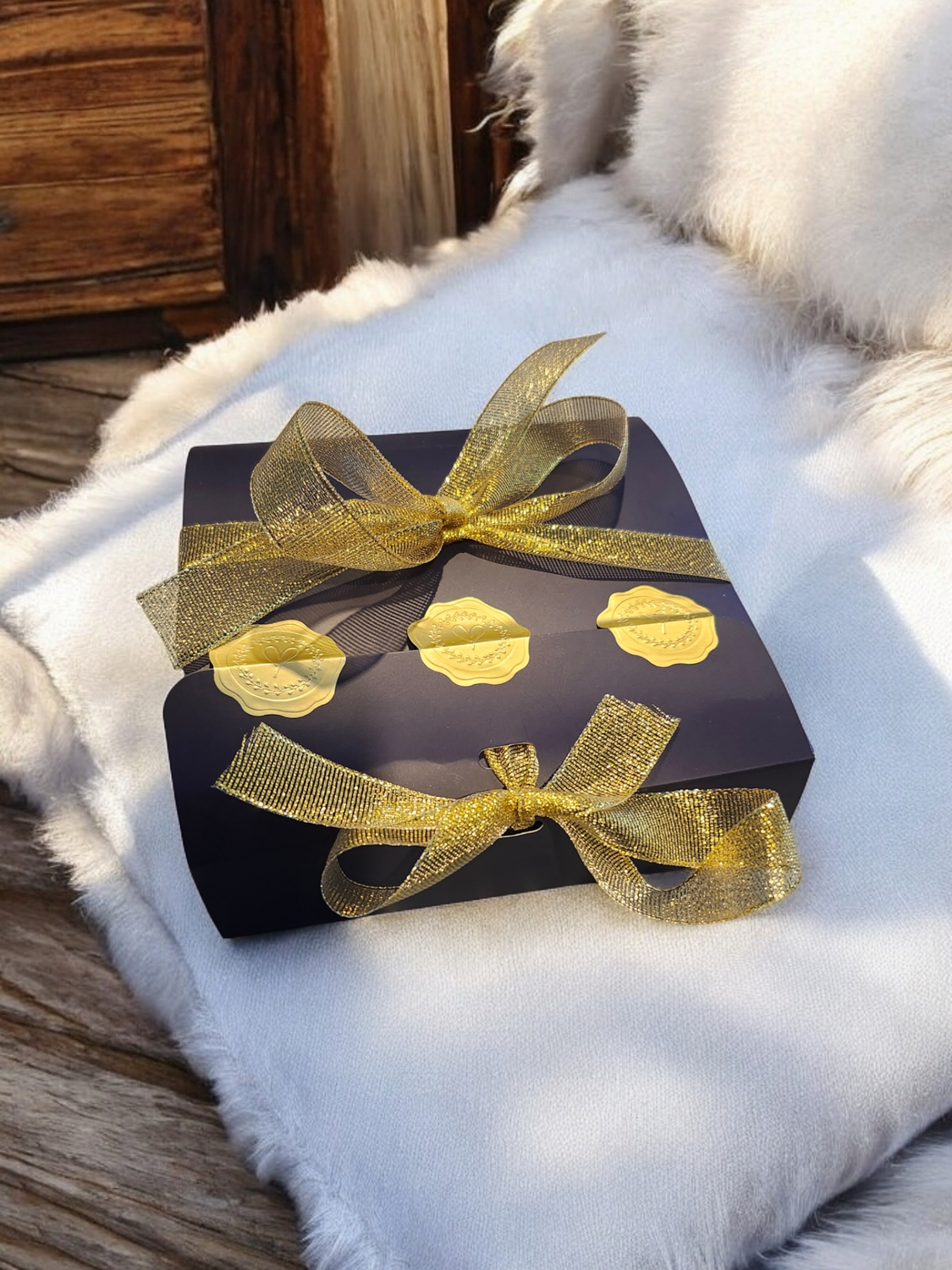 2 Gold Bows and stamps