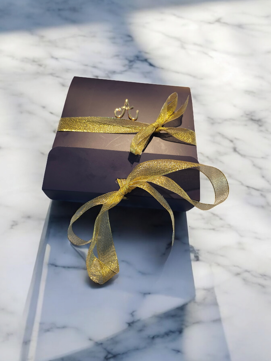 Gold bows with Initial