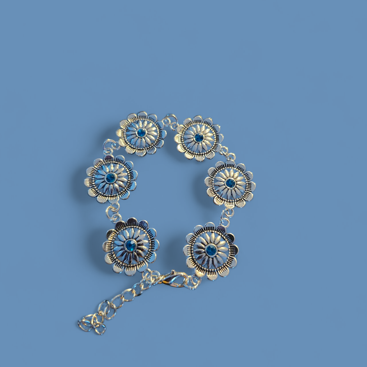Silver Blue Stone Braclet