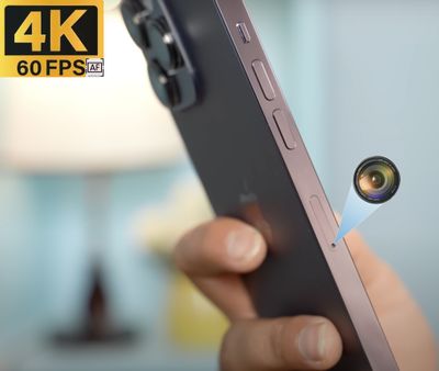 Close-up of the hidden spy camera on iPhone 15 expertly concealed for ultra-stealth 4K recording with advanced autofocus