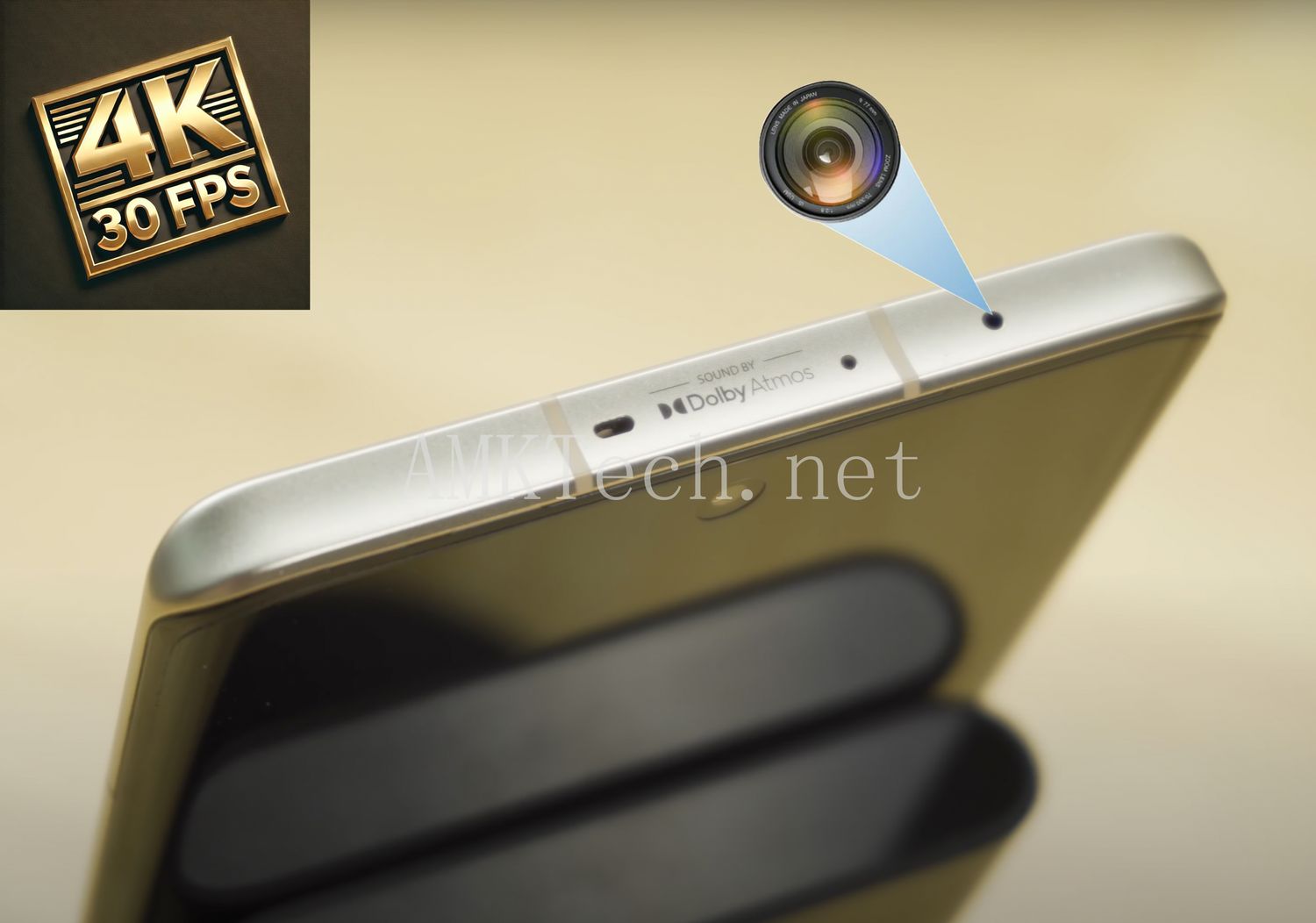 Close-up of Xiaomi Civi hidden camera phone featuring a 4K spy camera with a top-edge lens, designed for superior low-light recording—an innovative stealth phone camera combining elegance and covert surveillance technology.