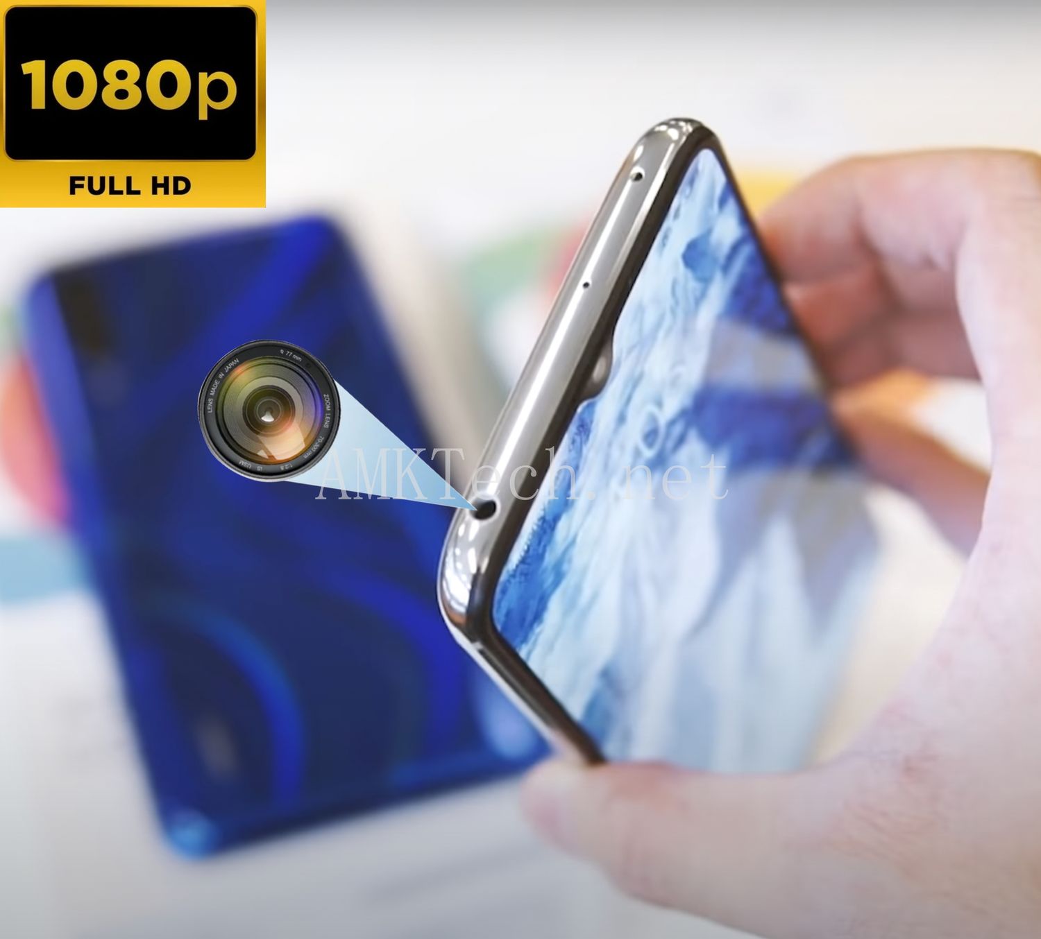 Close-up of Xiaomi CC9 secret camera phone featuring dual hidden lenses for superior stealth recording and multi-functional spy phone performance, ideal for discreet mobile surveillance.

